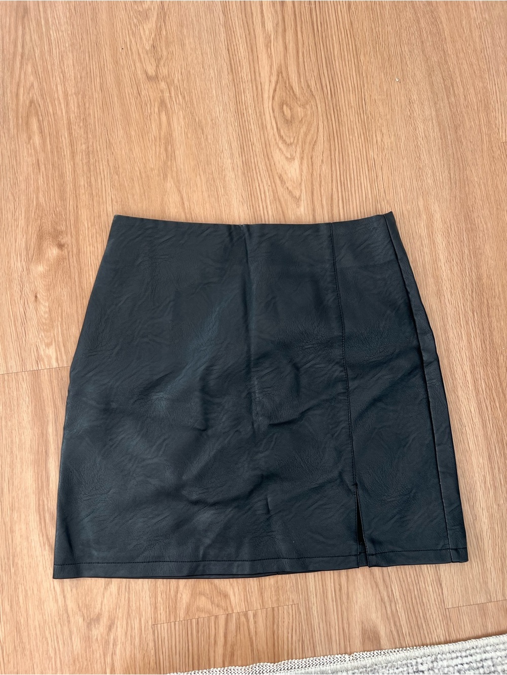 Topshop Black Faux Leather Mini Skirt